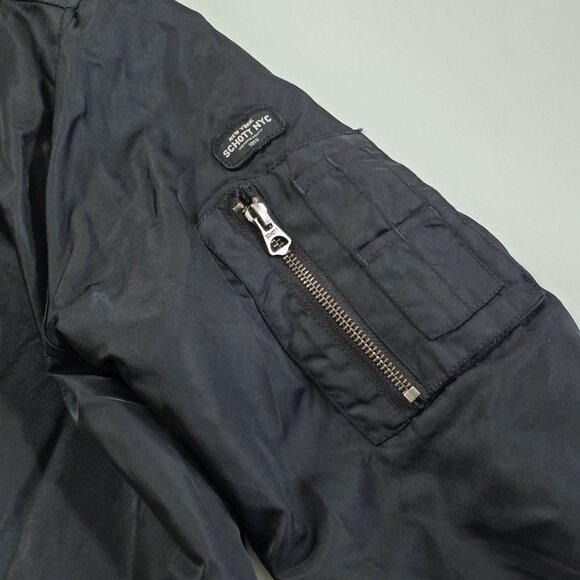 Schott NYC Jacket Flyer's Man M Black Army Type  U LS Pockets Two Way Zip Chore - Picture 13 of 16